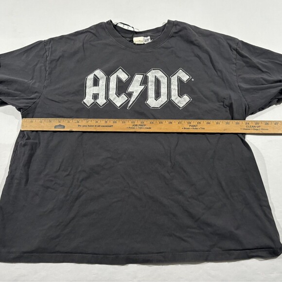 H&M ACDC Graphic T-shirt Women Faded Black Band Tee AC/DC Back in Black Sz 2XL - Picture 5 of 11